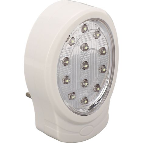 Lampe de secours LED 2W blanc froid, 2 niveaux d'économie d'énergie, rechargeable, à brancher en cas de panne de courant (1/5)