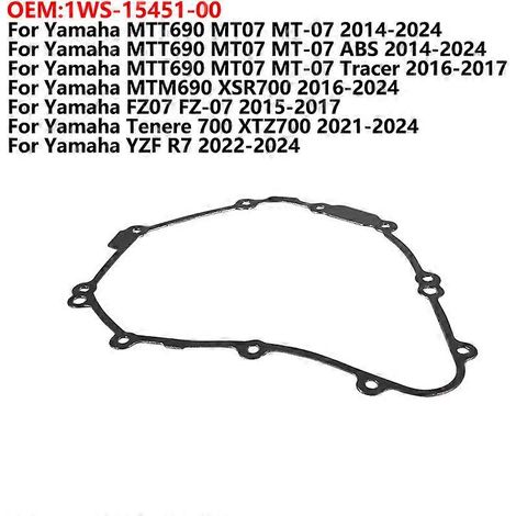 Aplicable 1WS-15451-00 Junta de magneto/embrague del motor para Yamaha MTT690 MT07 MT-07 Tracer MTM690 XSR700 FZ07 FZ-07 Tenere 700 XTZ700 YZF R7() (1/5)