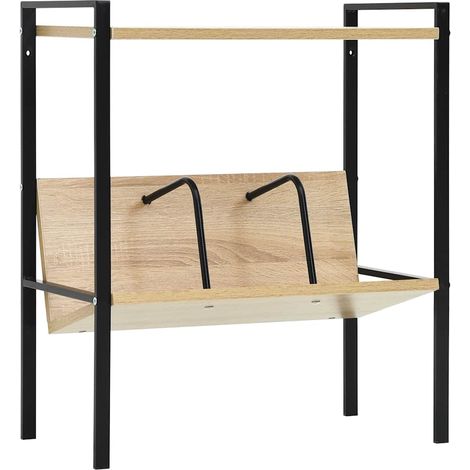vidaXL Bibliothèque 2 niveaux noir chêne 52x28x59 cm bois d'ingénierie (1/5)