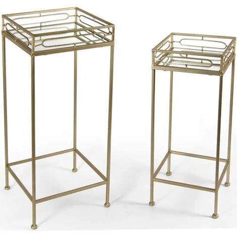 Set aus zwei modernen metalltischen 30 x 70 cm und 25 x 60 cm