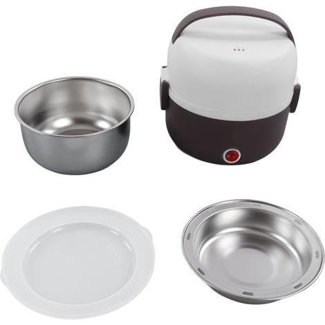 Doppelwandige elektrische Lunchbox, Eierkocher, multifunktionale tragbare Lunchbox 220V, lila Farbe. (1/5)