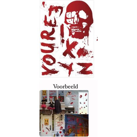 Autocollant pour fenêtre Halloween - Motif têtes de mort - Décoration facile pour vitres, ambiance horrifique (1/5)