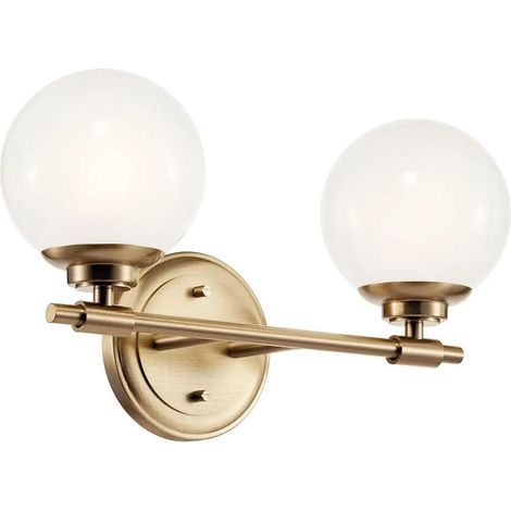 Elstead Kichler Benno Applique de salle de bain contemporaine bronze champagne 3000 K IP44 2x G9 (1/5)