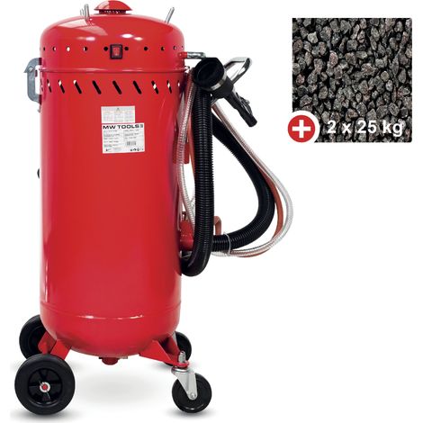 Mw Tools – Sableuse pneumatique mobile 106L avec aspirateur intégré – Débit d'air 420L/min – Pour métal, bois et plastique – CAT03010PACK1