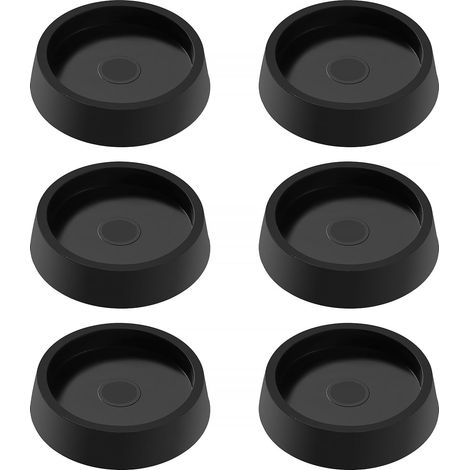 Lot de 6 patins ronds antidérapants en caoutchouc, protection de sol pour pieds de chaise, patins antidérapants pour roulettes de lit et canapé (1/5)