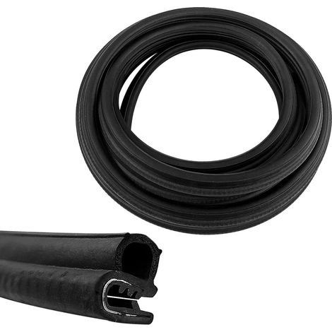 6M Joint de Porte en Caoutchouc EPDM, Joint en U pour Protection de Bord de Tôle pour Portière Voiture, Camping-Car, Bateau, Équipement Électrique, Adapté aux Bords de 1-2 mm, Antichoc, Noir (1/5)