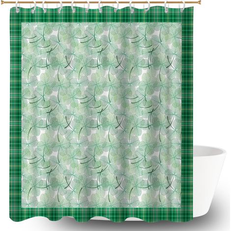 Ensemble rideau de douche polyester avec anneaux 180x180 pratique cache baignoire pour salle de bain (1/5)