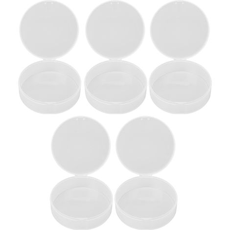 Boîte de rangement transparente pour houppettes, 5 pièces, étui multifonction portable pour perles et boucles d'oreilles. (1/5)