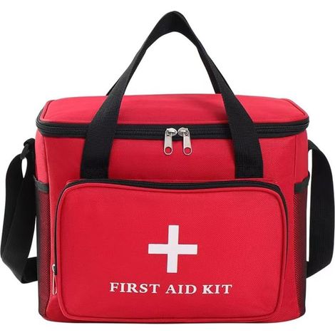 Trousse de Secours Vide, trousse de premiers soins, Étanche Sac de Médecine Portable, Grande Capacité, Stockage de médecine Portable (Rouge)
