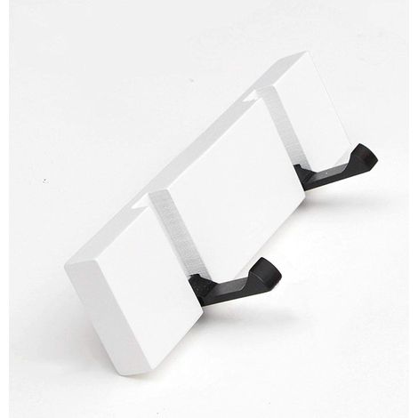 Coat Racks Wall Coat Rack Wall Hooks for Clothes Bamboo Single Hook Foldable Clothes Hook Behind the Door Creative Wall Decoration Coat Rack Hooks for Wall，White-2hooks (1/4)