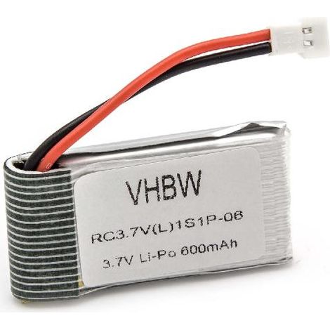 vhbw Batería de polímero de litio 600mAh (3.7V), conexión walkera, para modelismo Walkera CB100 4G6 5G6 HM 43B