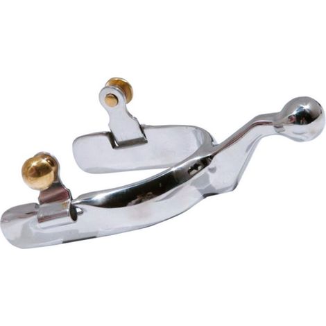 Speroni western in acciaio inox con fascia alta e gambo a goccia