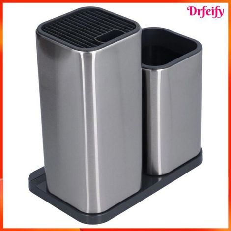 Porte-couteau - - Porte-couteau inox - Acier inoxydable - Séchage rapide - Rangement multiple (1/5)