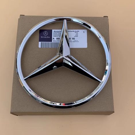 ABS-Kühlergrillemblem für Mercedes-Benz – AMG Edition (Kompatibel mit A-, C-, E-, S-, GLA-, CLA-Klasse usw. Größe: 19 cm Silber glänzend) (1/5)