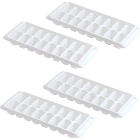 Weiße Eiswürfelform mit einfacher Entnahme, 16 Eiswürfelformen (4er-Set – 64 Eiswürfel) (1/4)