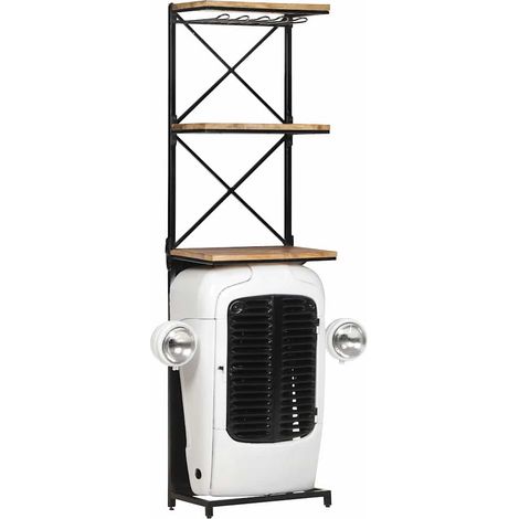 vidaXL Botellero forma de tractor madera de mango rugosa 49x31x172 cm (1/5)