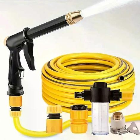 10M High Pressure Water Gun Household Car Wash Water Black Car Wash Adjustable Nozzle Water Watering Pipe Car Wash Gun for Plant (1/5)
