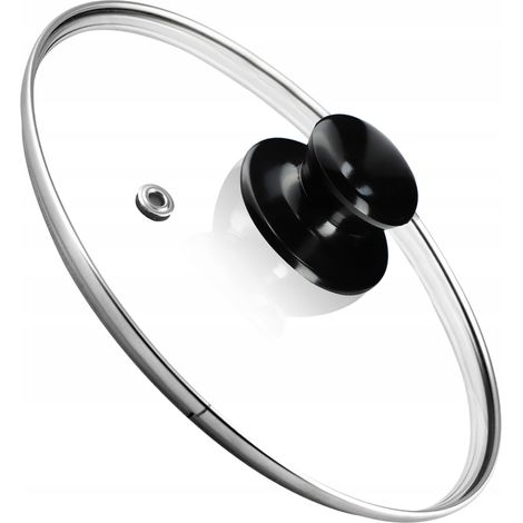 KADAX Topfdeckel, Universaldeckel aus Glas mit glänzend schwarz griff, 22 cm (1/5)