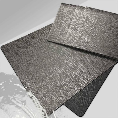 Lot de 6 sets de table en cuir avec brillant métallique - Antidérapants - Lavables - Résistants à la chaleur - Découpables - En cuir synthétique - Pour table (1/5)