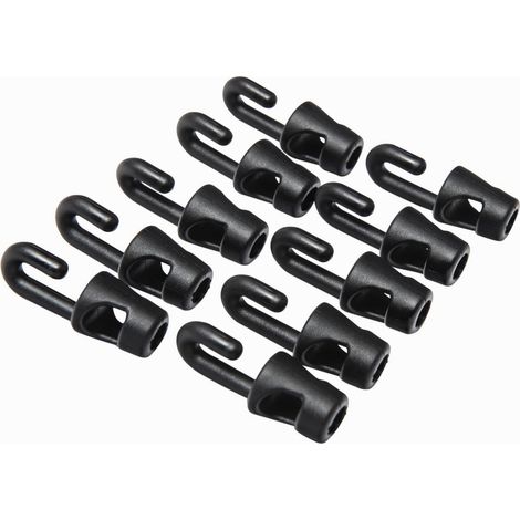 Werka Pro – Crochets 4mm pour tendeur – Lot de 10 crochets en plastique résistant – Résistance aux intempéries – Fixation précise et durable