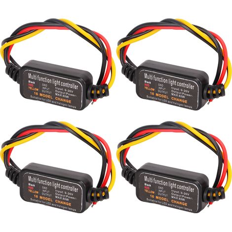 4 pièces DC9-26V feu stop LED clignotant contrôleur stroboscopique 16 Modes réglables pour voiture moto (1/5)