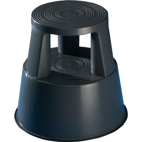 Tabouret roulant en plastique gris 43 cm – Charge maximale 150 kg – Roulettes montées sur ressorts – Assemblage sans outils – Wedo (1/5)