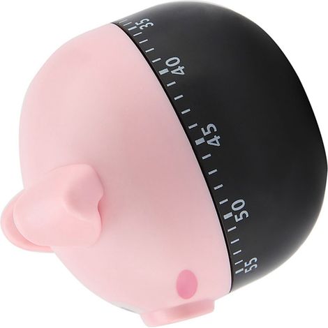 Niedlicher mechanischer Küchentimer in Schweinchenform, Kochzeitzähler, Küchenzeitmessgerät, Drehknopf, einfache Einstellung, ideal zum Backen und Kochen. (1/5)