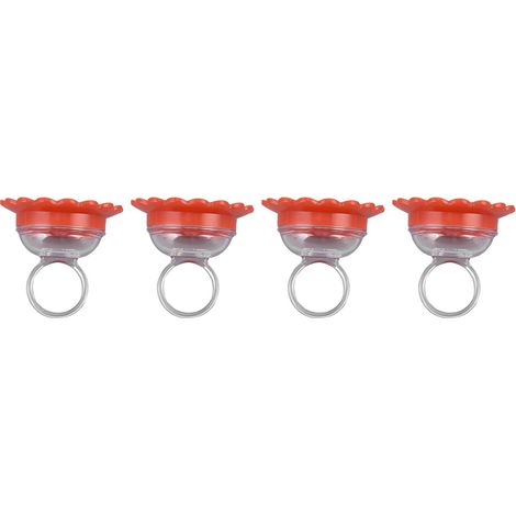 4er-Pack Kolibri-Ringfutterspender, handlich, leuchtende Farben, multifunktional, kompakt für den Außenbereich, Rot (1/5)