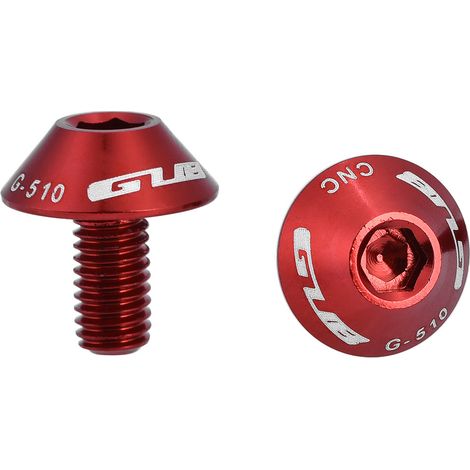 GUB G-510 2 pièces M5 × 12 mm Vis de fixation pour porte-bidon vélo (Rouge) (1/5)