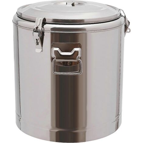 Seau isolé autoportant en acier inoxydable de 32 L avec couvercle (1/5)