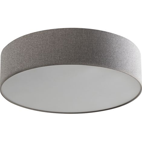 Plafonnier Vivien 58Cm Avec Abat-Jour Cylindrique En Tissu Gris Et Douille E27 Pour Éclairage Plafonnier - Groupe Rossini (1/5)
