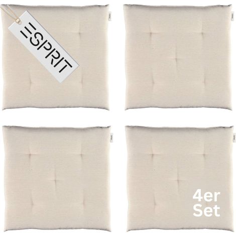 ESPRIT Sitzkissen NEEDLESTRIPE - 4er Set 40x40 cm, Beige