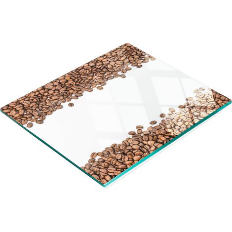 Tabla de madera templada decorativa multifuncional para cocina con diseño de granos de café, 60x52 cm. (1/5)