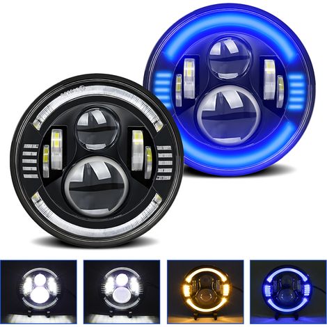 1 faro LED rotondo da 7 pollici per auto e moto con anabbaglianti/indicatori di direzione/anabbaglianti/abbaglianti, ricambio per Jeep Wrangler JK TJ CJ LJ Mazda Miata Chevy