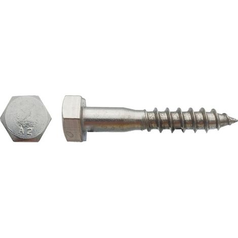 Vis à bois tête hexagonale (Tirefond) Inox A2 - 6 x 90 mm - BIVI
