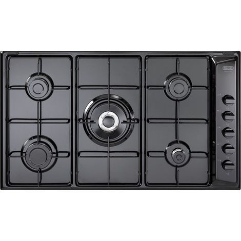 Delonghi – Plaque de cuisson intégrée 90 cm – Gaz 5 foyers – Noir – Commande rotative en haut à droite – Certification CE (1/2)