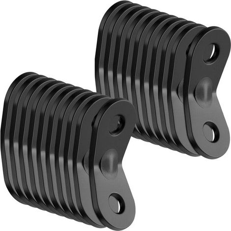Tensores de viento - 20 unidades - Reutilizables - Aleación de aluminio - Para tiendas de campaña, toldos y senderismo - Negro - 405 mm (1/5)