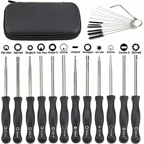 Juego de 12 destornilladores para ajuste de carburador: compatible con motores pequeños Echo y STIHL. Incluye cepillo y kit de limpieza. (1/4)
