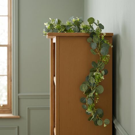 160cm Artificial Eucalyptus Garland with Mixed Foliage (1/5)