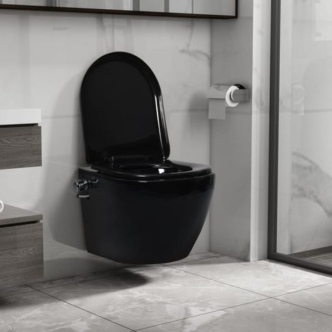 vidaXL Toilette senza Bordo Sospesa con Funzione Bidet Ceramica