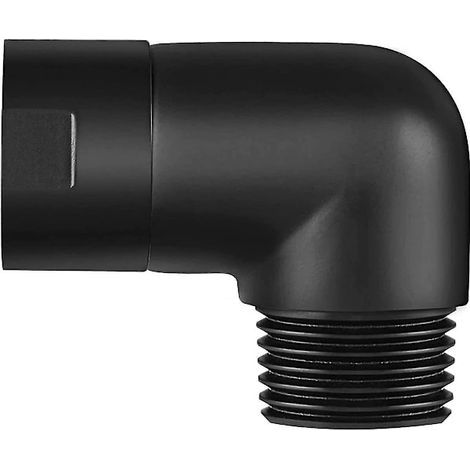 Adaptateur coudé pour douchette à main, compatible avec bras de douche à 90°, noir mat (1/5)