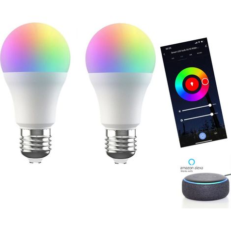 Confezione da 2 unità Lampadina Smart Led Wifi Standard A90 9W RGBW e CTT (2700K-6500K)