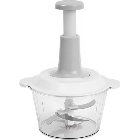 Hachoir manuel, mixeur manuel standard 1 pièce 1,5 L Coupe-oignon manuel avec 3 lames en acier inoxydable Hachoir à oignons Coupe-légumes Facile à nettoyer Convient pour la viande Convient pour les fr