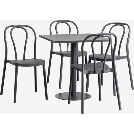Set di Tavolo Quadrato 70x70 cm e 4 Sedie da Giardino Mizzi SKLUM