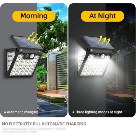 Solar Light Outdoor with led Motion Sensor Wall 3 Lighting Mode Light Solar Fence Light IP65 Waterproof Solar Patio Light (1/4)