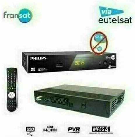 Terminal RECEPTEUR SATELLITE EUTELSAT PHILIPS DSR3031F FRANSAT+HDMI (VENDU SANS CARTE) + CABLE 12V (1/3)