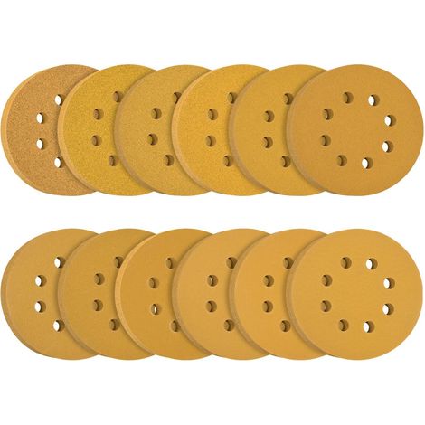 APEX Disques Abrasifs Auto-agrippants 125mm, 120 pièces Disque de Ponçage, Disques Abrasifs, 60/80/100/120/150/180/220/240/320/400/600/800 Grains 12 trous Idéal pour Poncer/Polir/Dérouiller (1/5)