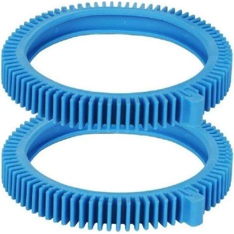 pair Pneu Avant Bleu Piscine avec Roues de Nettoyage de Buse et Adaptateur 2 Pièces (1/4)