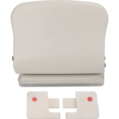 Hole Punch Metal Body Incisive Edge Plastic Bottom Pad 10 Holes Handheld Paper Punch for Bookbinding DocumentationWhite (1/5)
