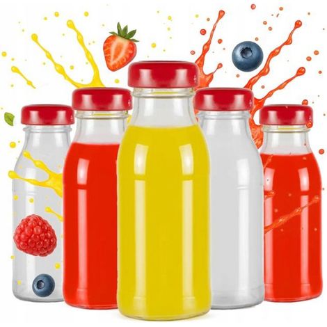 Bouteille En Verre - 125 Ml - Avec Bouchon - Pour Jus Et Sirop - Lot De 50 (1/5)